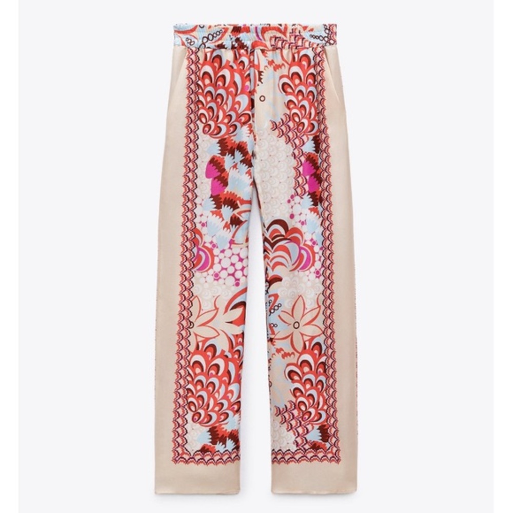 Zara Flowy Patchwork Pants